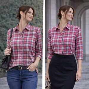 Vineyard Vines Pink Plaid Button Down Shirt